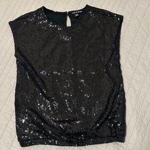 Cable & Gauge Black Sequin Blouse